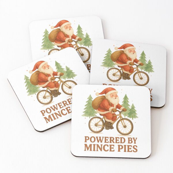 Item preview, Powered by Mince Pies – Festive Santa Cycling Design designed and sold by Tender Flower Clothing.