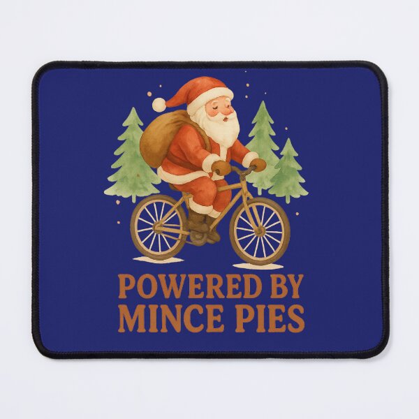 Item preview, Powered by Mince Pies – Festive Santa Cycling Design designed and sold by Tender Flower Clothing.