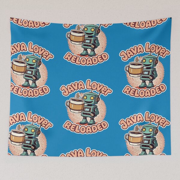 Item preview, Java Lover Reloaded – Cute Robot Coffee Art designed and sold by BreezyWears.