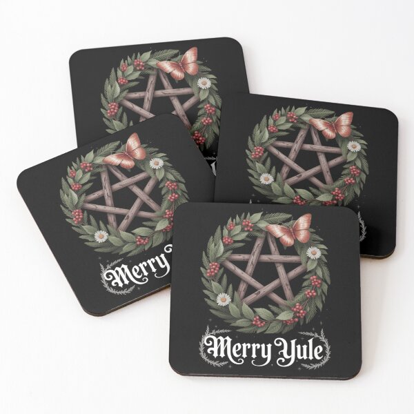 Item preview, Merry Yule Winter Solstice Holly Pentagram designed and sold by VENOM0RIOT.