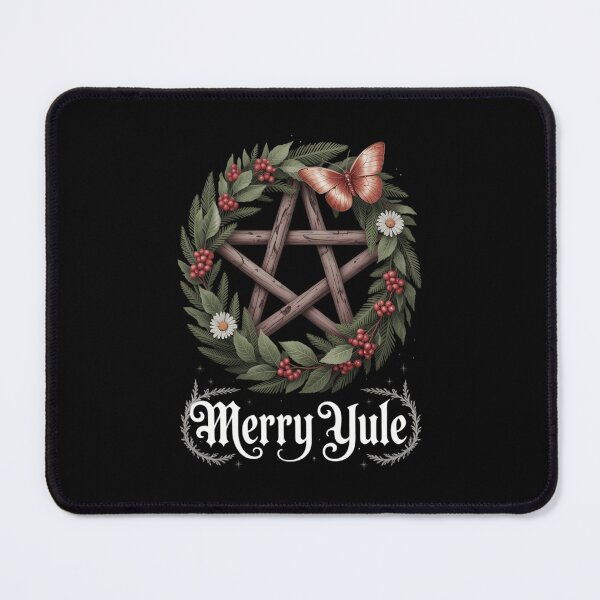 Item preview, Merry Yule Winter Solstice Holly Pentagram designed and sold by VENOM0RIOT.