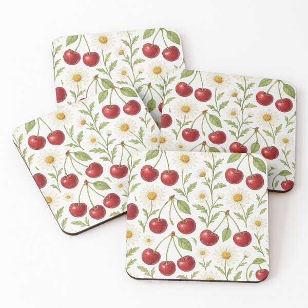 Item preview, Cherry & Chamomile Floral Pattern designed and sold by MiLaKK.