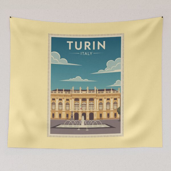 Item preview, Turin Vintage Travel Art - Castle Square - Italy designed and sold by Wanderprintt.