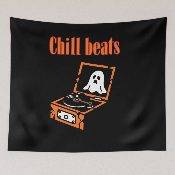 Item preview, Chill Beats in orange Aesthetic Alternative Tshirt designed and sold by OldSkullDesigns.