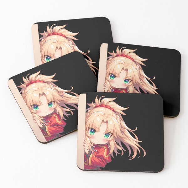 Item preview, Mordred Red Saber Fate Grand Order Game Anime Girl Chibi Kawaii Peeker designed and sold by HumbertoValveno.