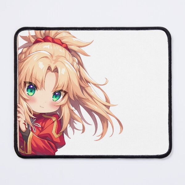 Item preview, Mordred Red Saber Fate Grand Order Game Anime Girl Chibi Kawaii Peeker designed and sold by HumbertoValveno.