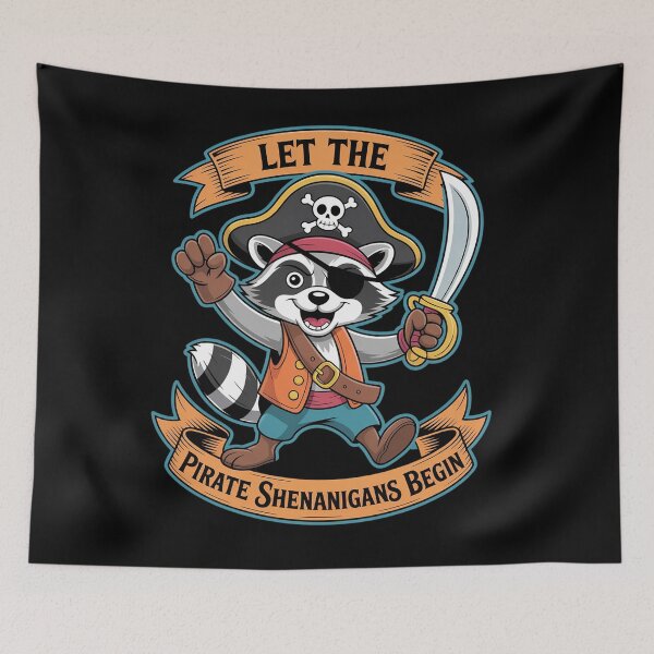 Item preview, Let The Pirate Shenanigans Begin Halloween Pirate Raccoon  designed and sold by Veroniadic.