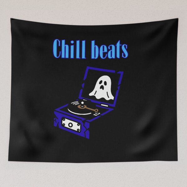 Item preview, Chill Beats in dark blue 2 Aesthetic Alternative Tshirt designed and sold by OldSkullDesigns.