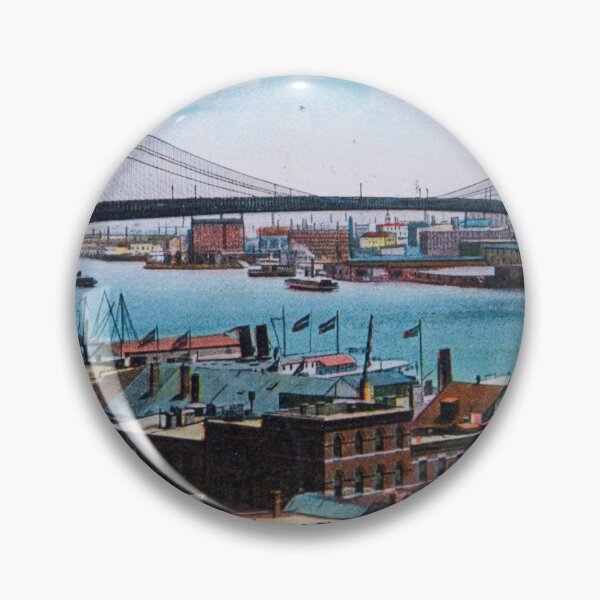 Item preview, Vintage postcard of the Brooklyn Bridge crossing over the East River circa 1900 designed and sold by Photopat.
