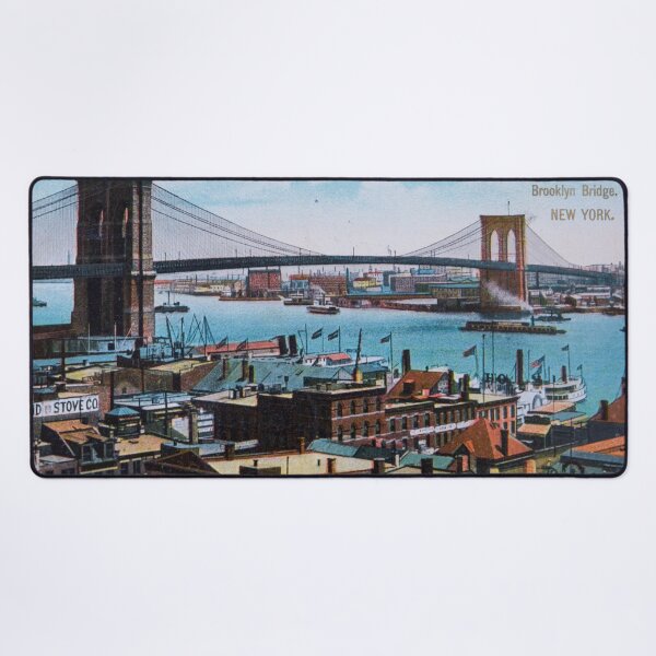 Item preview, Vintage postcard of the Brooklyn Bridge crossing over the East River circa 1900 designed and sold by Photopat.