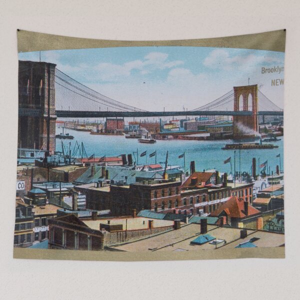 Item preview, Vintage postcard of the Brooklyn Bridge crossing over the East River circa 1900 designed and sold by Photopat.
