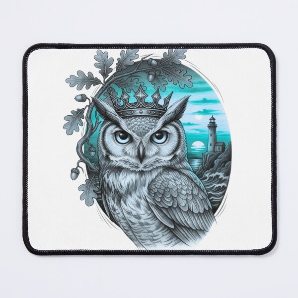 Item preview, Crowned Owl of the Lighthouse designed and sold by Kavya Art.