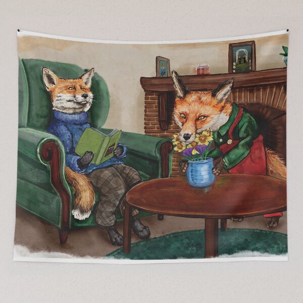Item preview, Fox Husbands - LGBTQ Domestic Scene Illustration designed and sold by pixiegutsGB.
