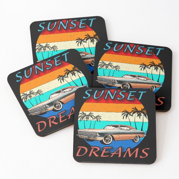 Item preview,  Sunset dreams - vintage sunset & classic car art designed and sold by Digidelico.