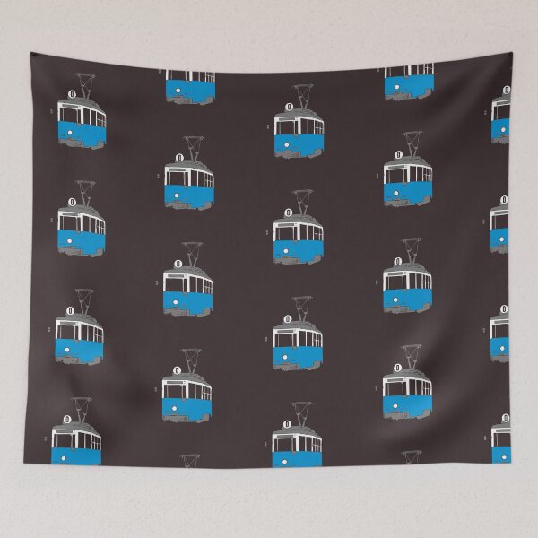 Item preview, Krakow Tram – Classic Blue Polish Streetcar designed and sold by Geokafi.