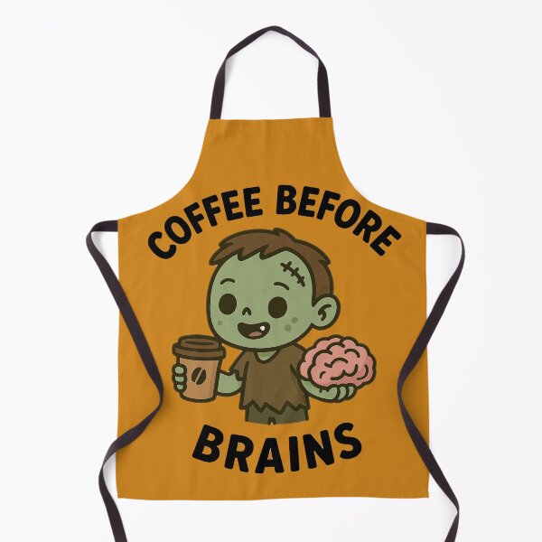 Item preview, Coffee Before Brains – Funny Zombie Cartoon Coffee Design designed and sold by MythoWorldddd.