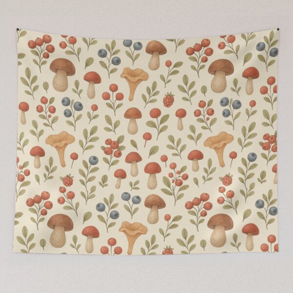 Item preview, Forest Berry & Mushroom Pattern designed and sold by MiLaKK.
