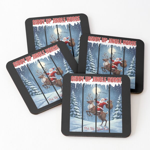 Item preview, Funny Santa Riding Reindeer Giddy Up Jingle Horse Design designed and sold by MTJ-Mushrooms.