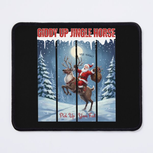 Item preview, Funny Santa Riding Reindeer Giddy Up Jingle Horse Design designed and sold by MTJ-Mushrooms.