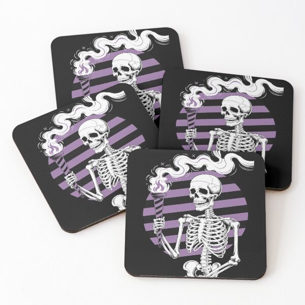 Item preview, Asexual Skeleton Drinking Coffee Pride Flag Ally LGBT Skull  designed and sold by NeomiStoreSS.