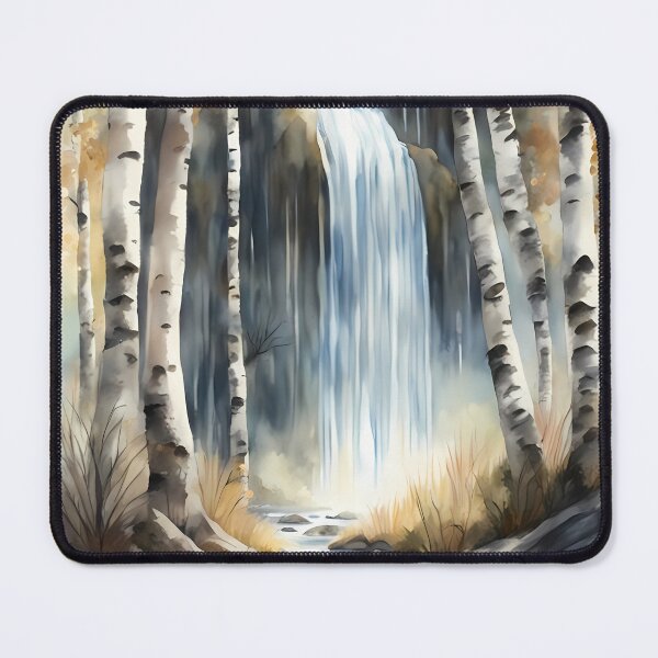 Item preview, High Waterfall in Birch Forest  designed and sold by CalmnessbyChoice.