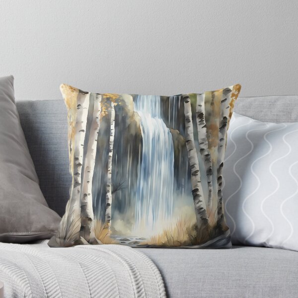 Item preview, High Waterfall in Birch Forest  designed and sold by CalmnessbyChoice.