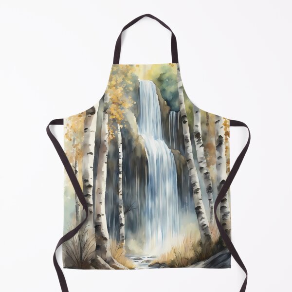 Item preview, High Waterfall in Birch Forest designed and sold by CalmnessbyChoice.