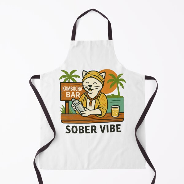 Item preview, Sober Vibe – Kombucha Bar Cat for Mindful Drinkers designed and sold by ZenCatZone.