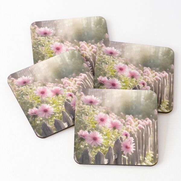 Item preview, Pink Flowers by Wooden Fence designed and sold by CalmnessbyChoice.