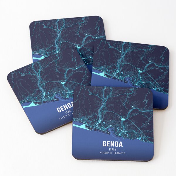 Item preview, Genoa Midnight City Map designed and sold by HomeLivingCo.