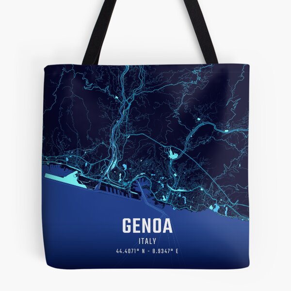 Item preview, Genoa Midnight City Map designed and sold by HomeLivingCo.