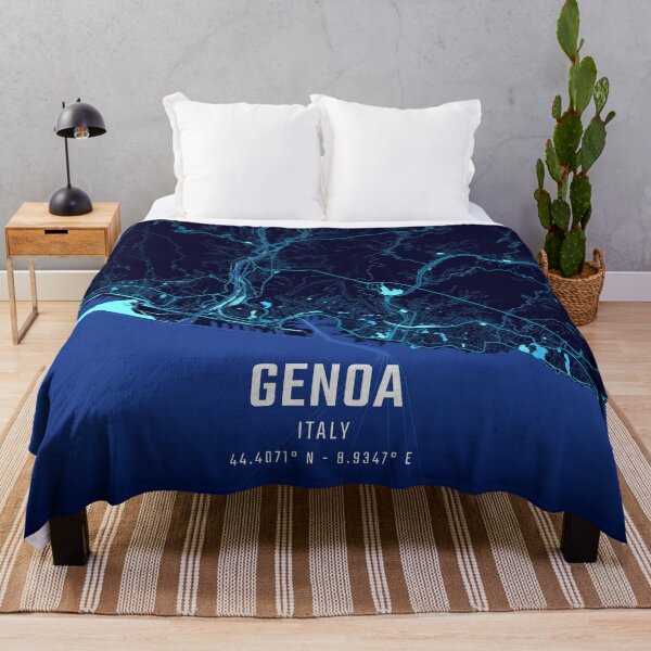 Item preview, Genoa Midnight City Map designed and sold by HomeLivingCo.