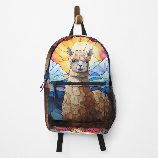 Item preview, Stained Glass Alpaca in Mountain Sunrise designed and sold by pinkal.