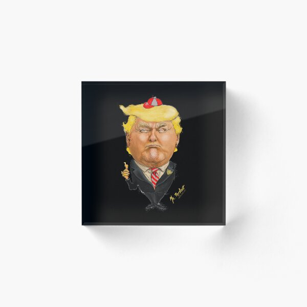 Donald Trump Schoolboy Caricature for Politica UK Cartoons  Acrylic Block