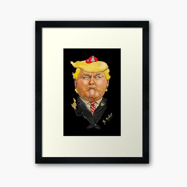 Donald Trump Schoolboy Caricature for Politica UK Cartoons  Framed Art Print