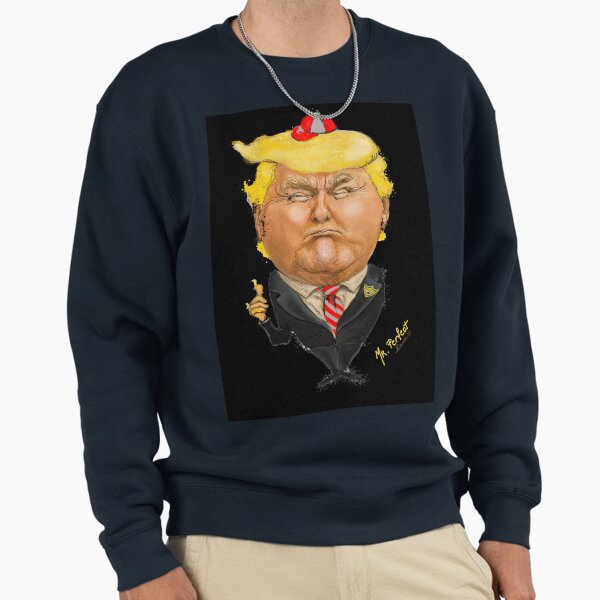 Donald Trump Schoolboy Caricature for Politica UK Cartoons  Pullover Sweatshirt