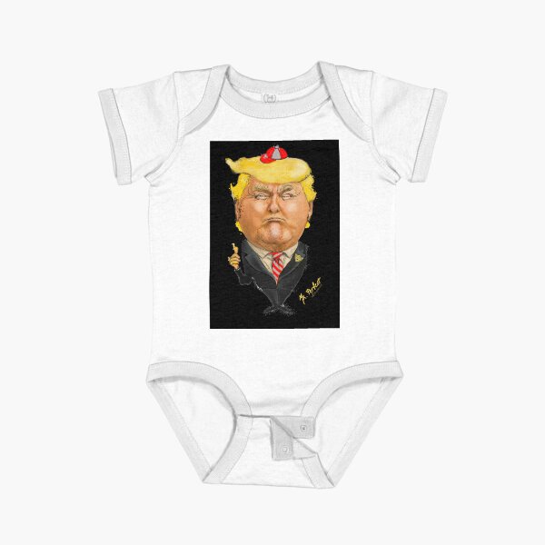 Donald Trump Schoolboy Caricature for Politica UK Cartoons  Short Sleeve Baby One-Piece