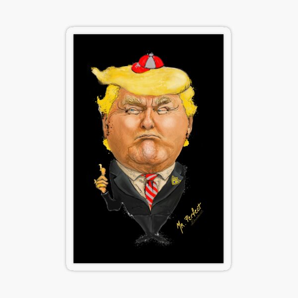 Donald Trump Schoolboy Caricature for Politica UK Cartoons  Transparent Sticker