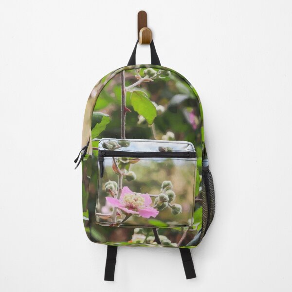 Item preview, Pink-flowered Blackberry on Grassy Hillside designed and sold by Maddy the Maker.