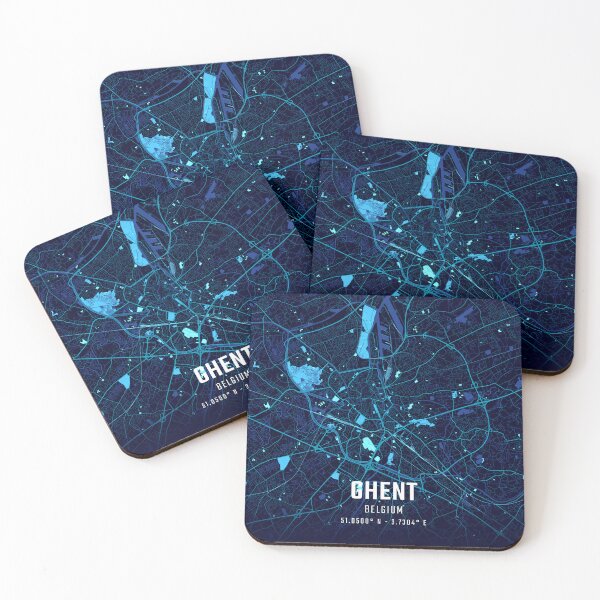 Item preview, Ghent Midnight City Map designed and sold by HomeLivingCo.