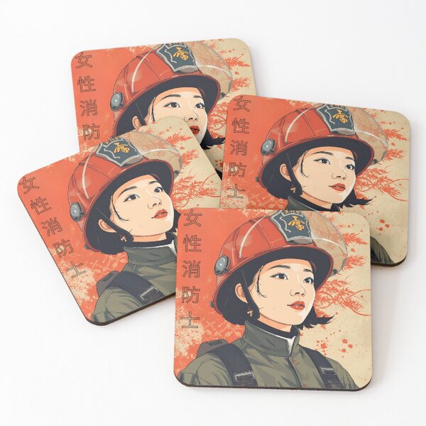 Item preview, Vintage firefighter woman designed and sold by Vintage City.