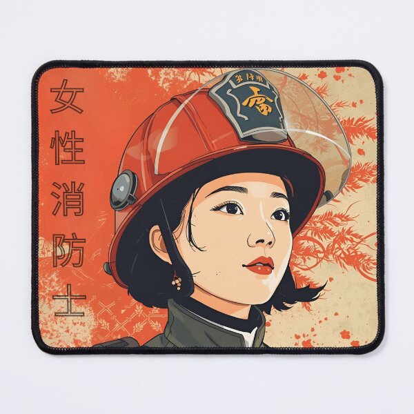 Item preview, Vintage firefighter woman designed and sold by Vintage City.