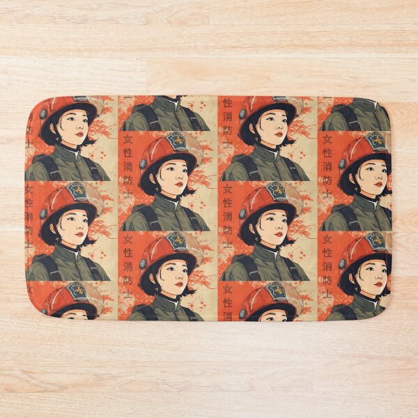 Item preview, Vintage firefighter woman designed and sold by Vintage City.