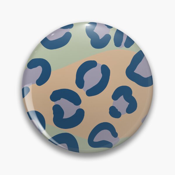 Item preview, Seamless leopard pattern with blue and purple spots Wavy sage green and brown background in a flat graphic style designed and sold by Crispifly.