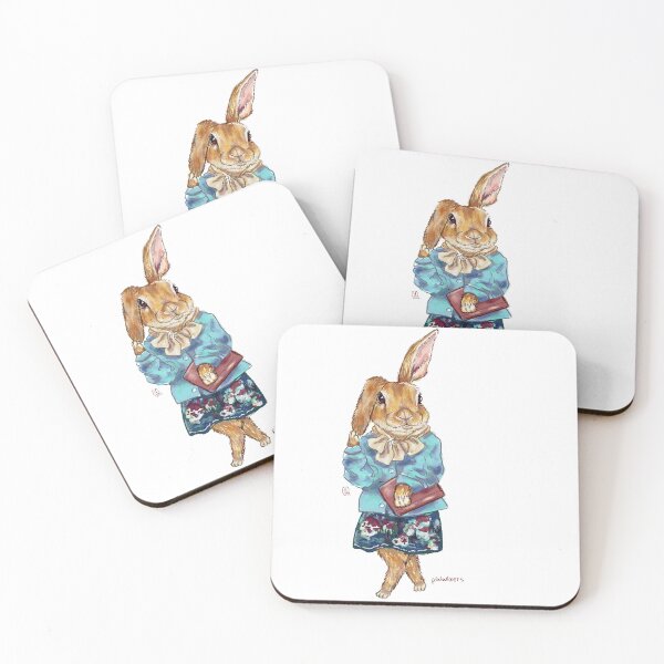 Item preview, Fancy Ladies series - Lucy the Rabbit Watercolour Illustration designed and sold by pixiegutsGB.