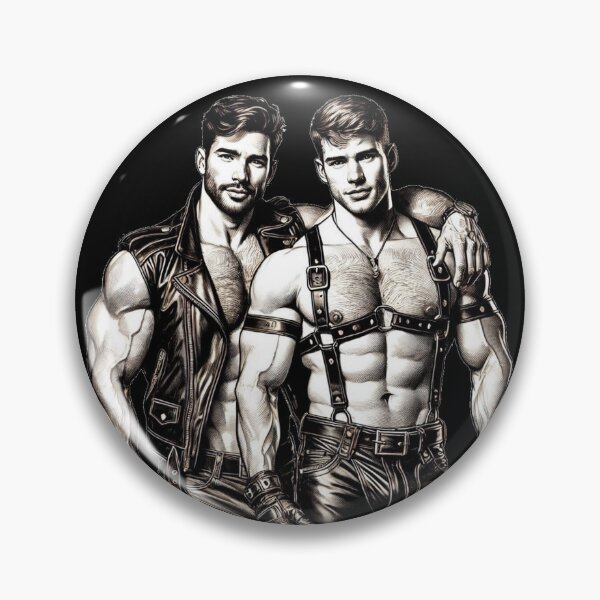 Item preview, Gay Leather Bar Pride "Hank & Joe" San Francisco Pride Graphic Design designed and sold by ItsAKinkThing.