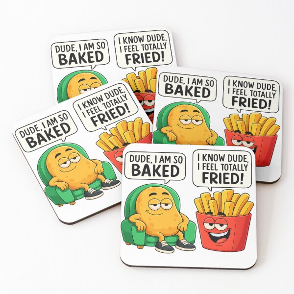 Item preview, Funny Food Pun Stoner Humor Cartoon Potato Fries Baked Potato Fry Pun Humor Foodie designed and sold by NeboulaHamra.