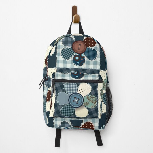 Item preview, Vintage Blue Patchwork Flower & Button Quilt designed and sold by dnyl.