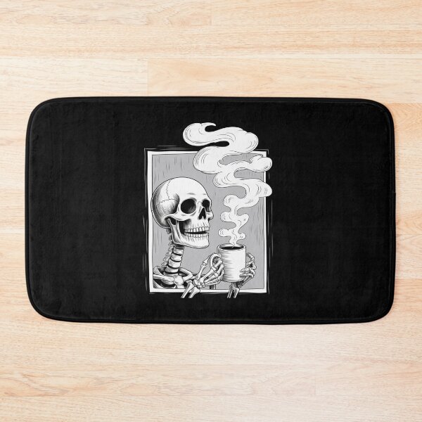 Item preview, Halloween Coffee Drinking Skeleton Skull designed and sold by AnixieArtFun.