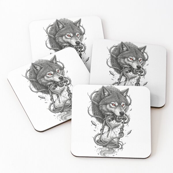 Item preview, Wolf of Time – Fierce Guardian Hourglass Design designed and sold by Kavya Art.